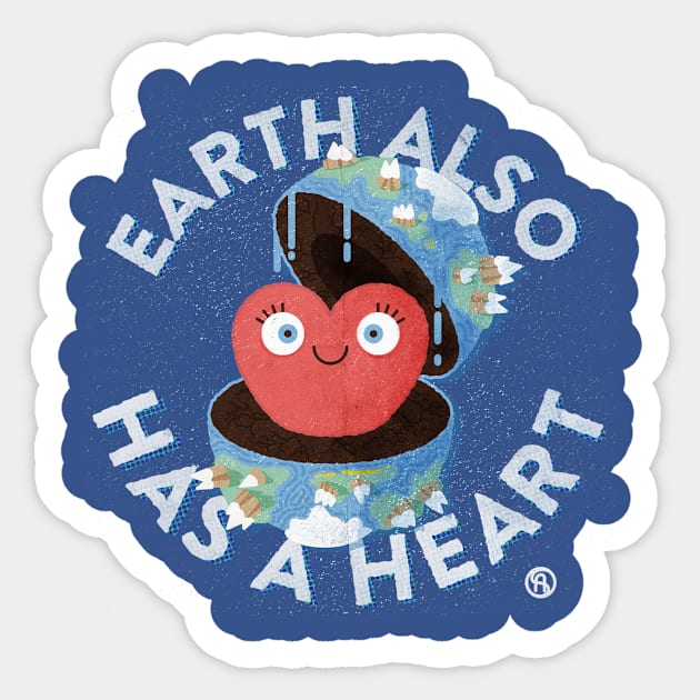 Earth also has a heart Sticker by Sviali